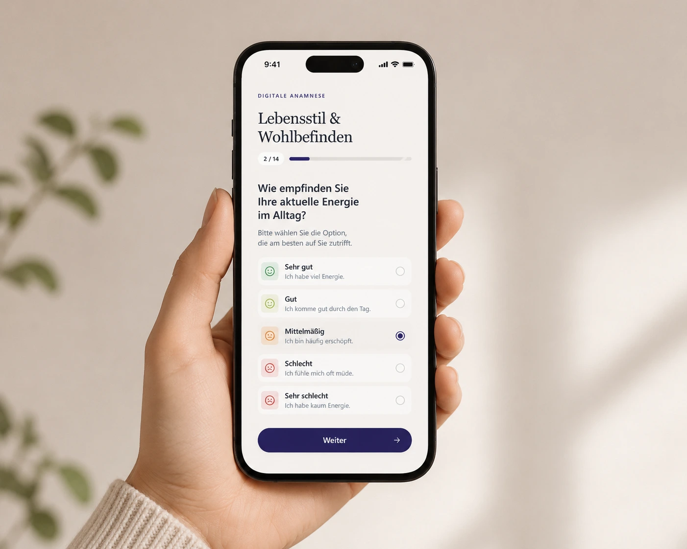 Digitale Anamnese auf dem Smartphone